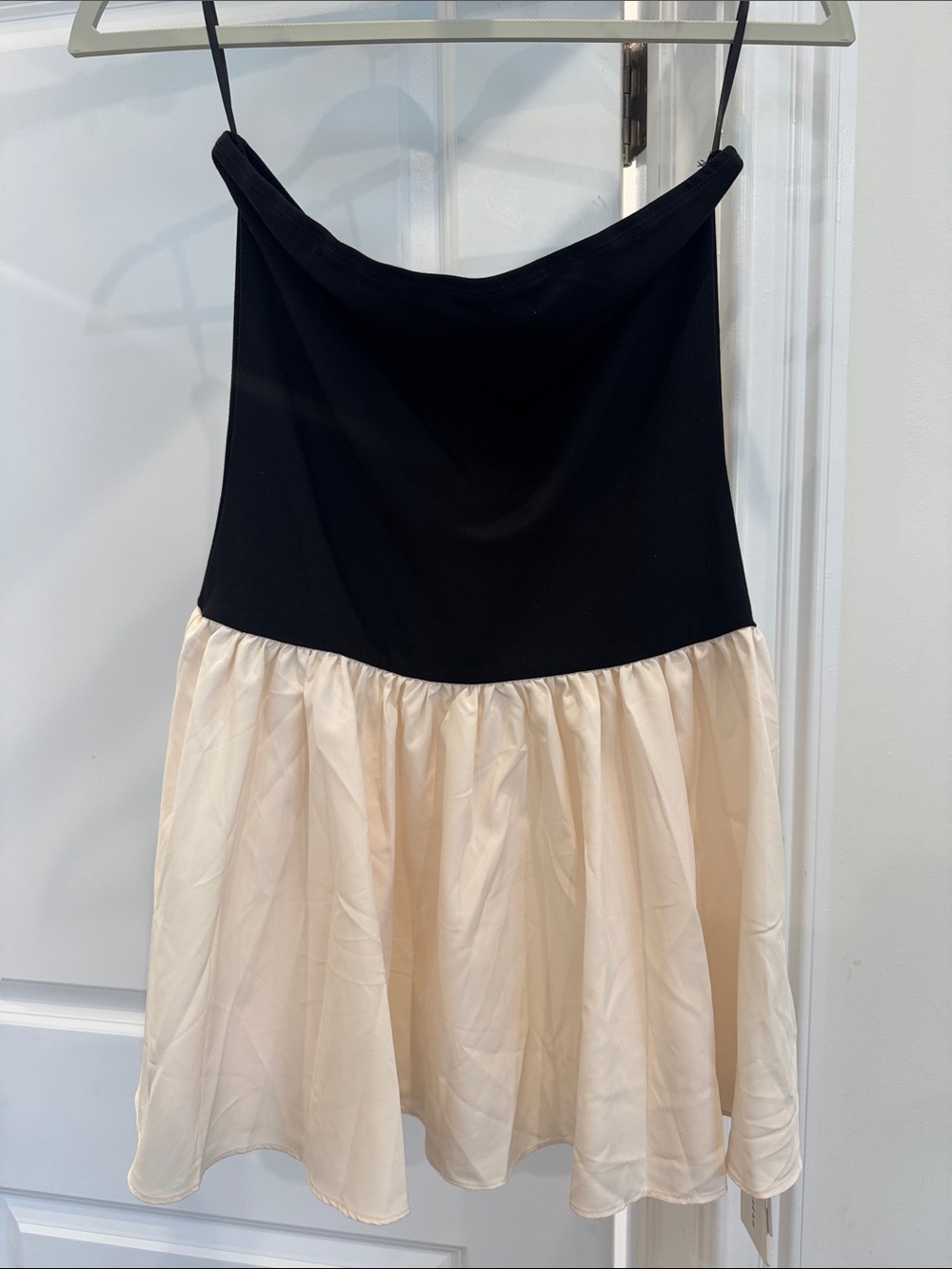 Commense Cream Lightweight Strapless Dress
